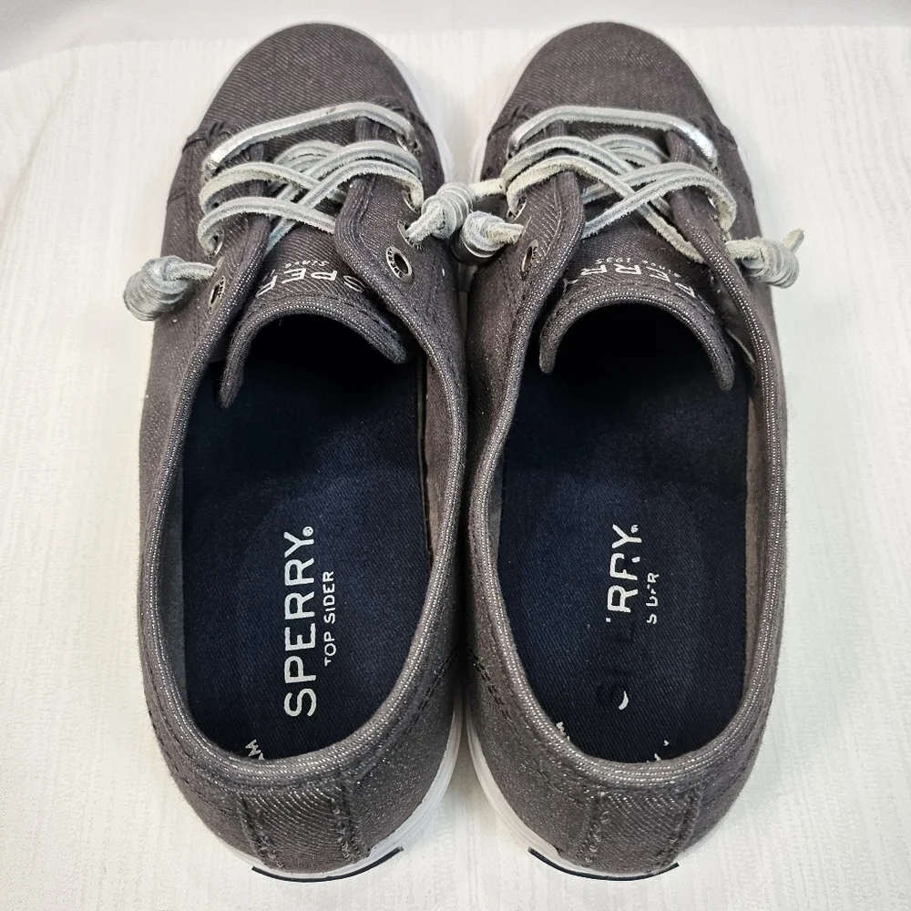 Sperry Top Sider Sky Sail Metallic Gray Sneakers